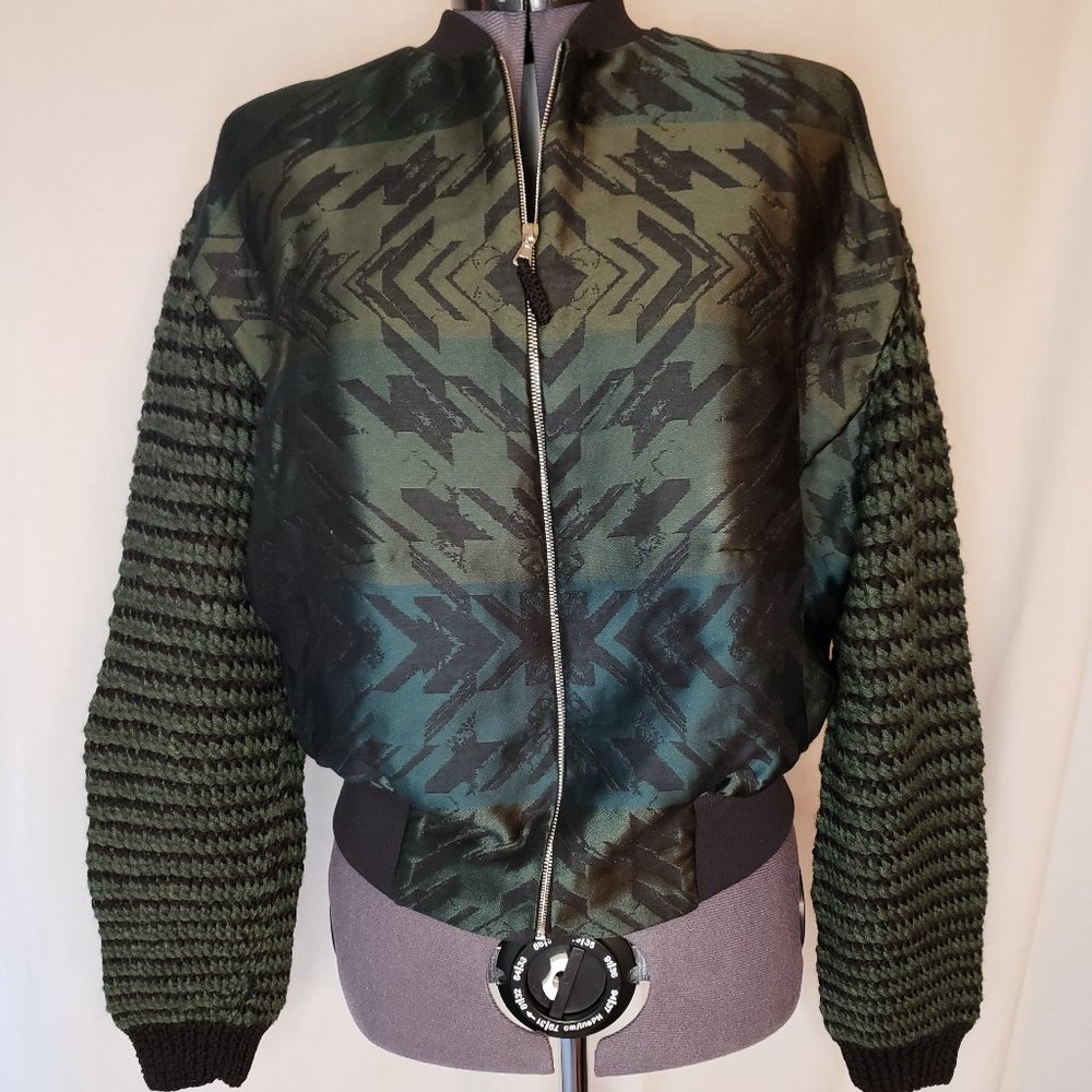 Risto Virgin Wool/Mohair Knit & Jacquard Bomber